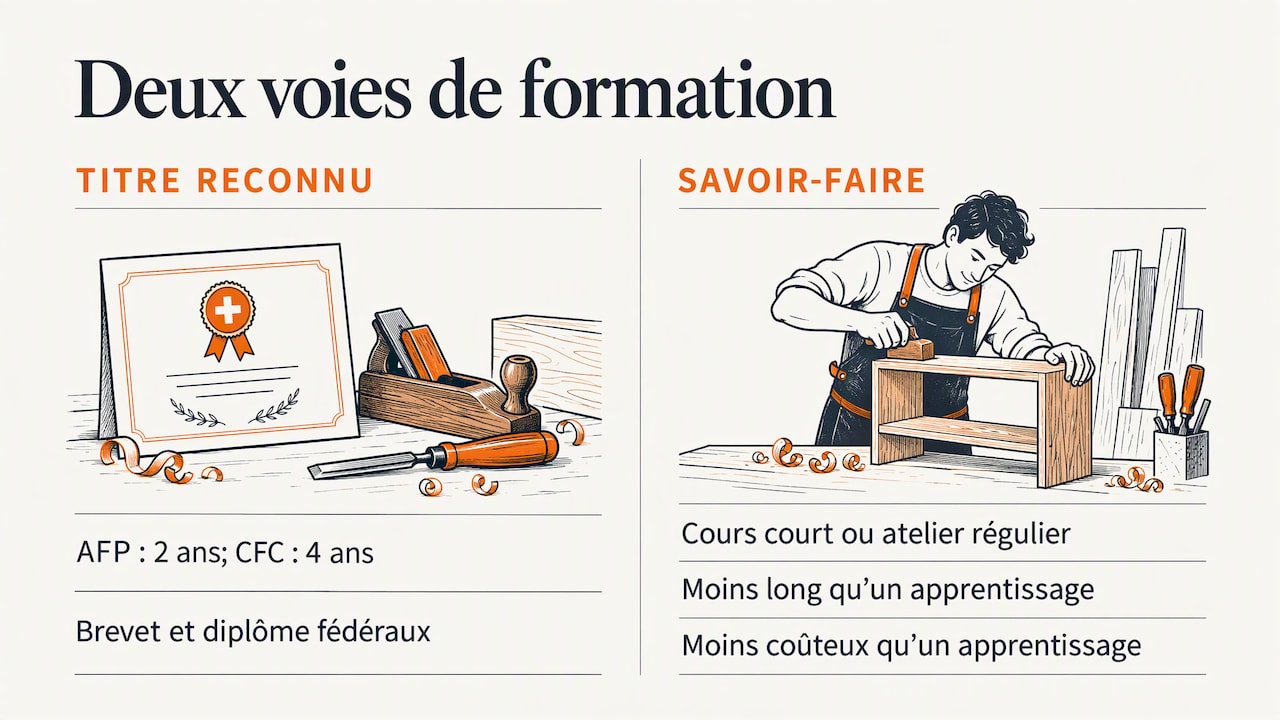 Parcours de formation en menuiserie selon l’objectif